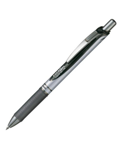 Stylo feutre à bille rétractable pointe métal Pentel Roller Energel BL77 noir