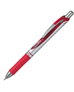 Stylo feutre à bille rétractable pointe métal Pentel Roller Energel BL77 rouge