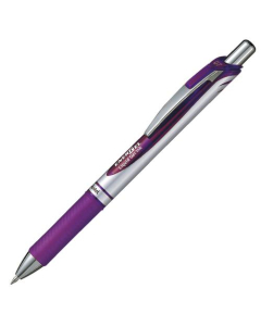 Stylo feutre à bille rétractable pointe métal Pentel Roller Energel BL77 violet