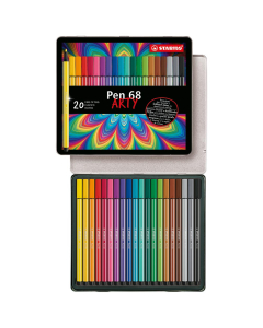 Boîte de 20 Stabilo® Pen 68 pointe ogive coloris assortis