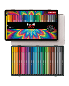 Boîte de 30 Stabilo® Pen 68 pointe ogive coloris assortis