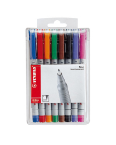Pochette de 8 stylos feutre pour rétroprojection Stabilo OHPen 852 pointe fine coloris assortis