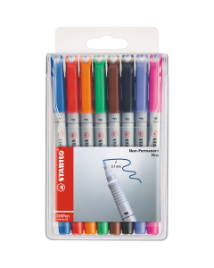 Pochette de 8 stylos feutre pour rétroprojection Stabilo OHPen 852 pointe fine coloris assortis