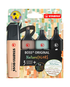 Pochette 4 stabilo boss natural color