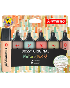 Pochette 6 stabilo boss natural color