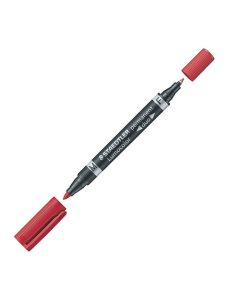 Marqueur permanent Staedtler double pointe rouge