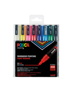 Etui de 8 marqueurs spéciaux Uni Posca PC- 3M coloris assortis