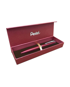 Coffret stylo roller Energel Pentel corps métal rouge