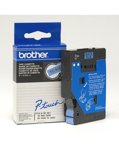 Ruban pour titreuses Brother P.Touch TC 501 12mm noir / bleu