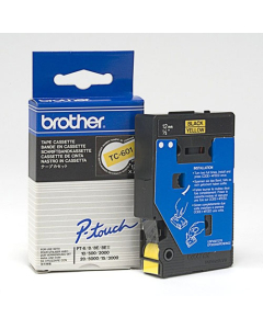 Ruban pour titreuses Brother P.Touch TC 601 12mm noir / jaune