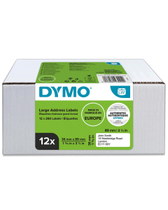 12 rouleaux d’étiquettes adresse - LW 99012 - 36 x 89 mm - Dymo