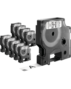 Pack x10 - Dymo D1 Ruban étiquettes autocollantes - 9mmx7m -Noir sur fond blanc