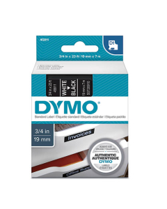 Ruban pour titreuses standard Dymo 19mm blanc / noir