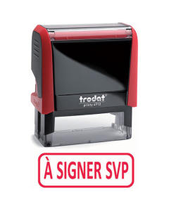 Timbre formule à encrage automatique Trodat X-Print " à signer svp " rouge