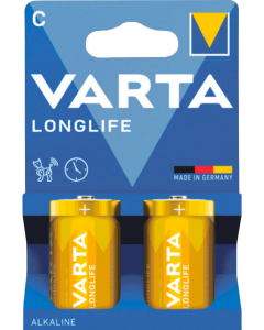 Piles alcalines Varta Longlife LR14 C - Blister de 2