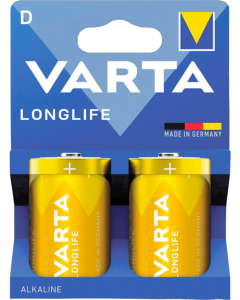 Piles alcalines Varta Longlife LR20 D - Blister de 2