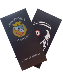 Livret de famille Dark Blue bande adhésive personnalisé en impression quadri