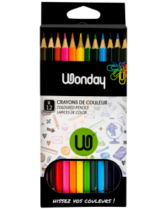 Wonday 12 crayons couleurs assortis 1er prix