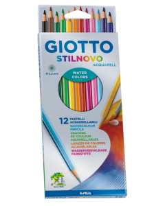 Stilnovo aquarellable 12 crayons couleurs assortis