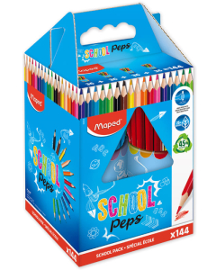 Schoolpep's classpack 144 crayons couleurs assortis