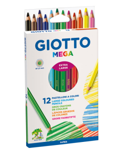 Méga 12 crayons couleurs assortis