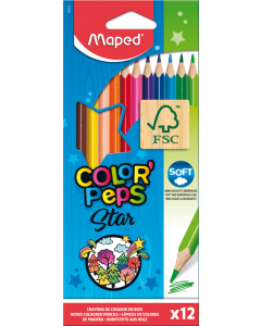Color pep's star 12 crayons couleurs assortis