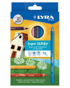 Super ferby 12 crayons couleurs assortis
