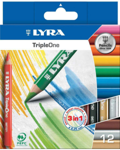 Triple one 12 crayons couleurs assortis