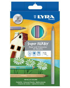 Super ferby 12 crayons couleurs métalliques assortis