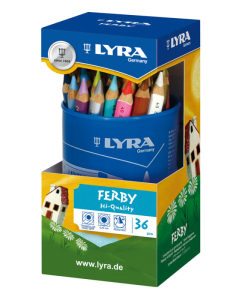 Ferby pot 36 crayons couleurs assortis
