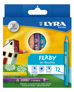 Ferby 12 crayons couleurs assortis