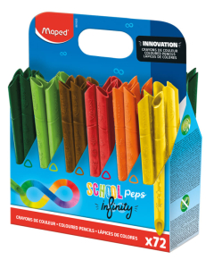School'peps infinity pot de 72 crayons de couleurs assortis