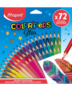 Color pep's star 72 crayons couleurs assortis