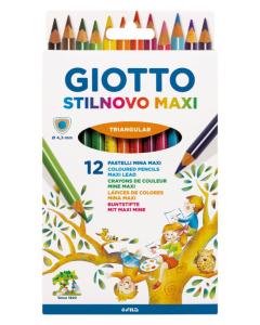 Stilnovo maxi 12 crayons couleurs assortis