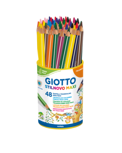 Stilnovo maxi pot 48 crayons couleurs assortis