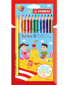 Trio thick 12 crayons couleurs assortis