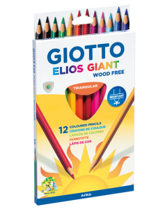Élios giant 12 crayons couleurs assortis