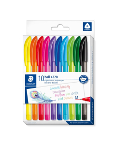 Ball432 medium 10 stylos billes coloris assortis