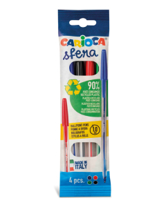 Carioca sfera 4 stylos billes recyclés assortis