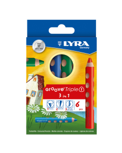 groove triple one 6 crayons couleurs assortis
