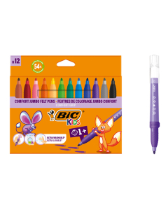 kids comfort grip 12 feutres coloris assortis