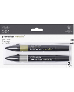 Promarker 2 marqueurs coloris métallic or et argent