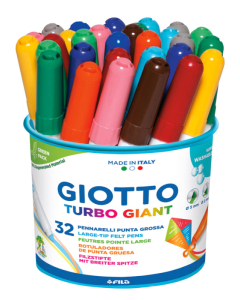 Turbo giant pot 32 feutres coloris assortis