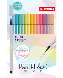 Pen 68 15 feutres coloris pastels assortis