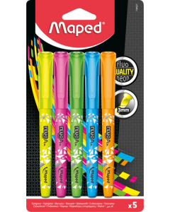 Fluo pep's pen 5 surligneurs coloris assortis