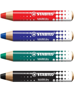 Markdry 4 crayons coloris assortis + 1 chiffonnette + 1 tc