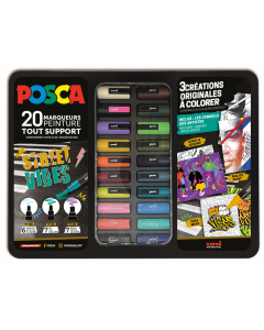 posca malette 20 marqueurs theme street vibes