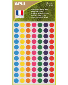 385 pastilles recyclées ø8mm coloris assortis