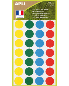 140 pastilles recyclées ø15mm coloris assortis