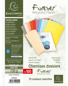 100 chemises dossier coloris assortis